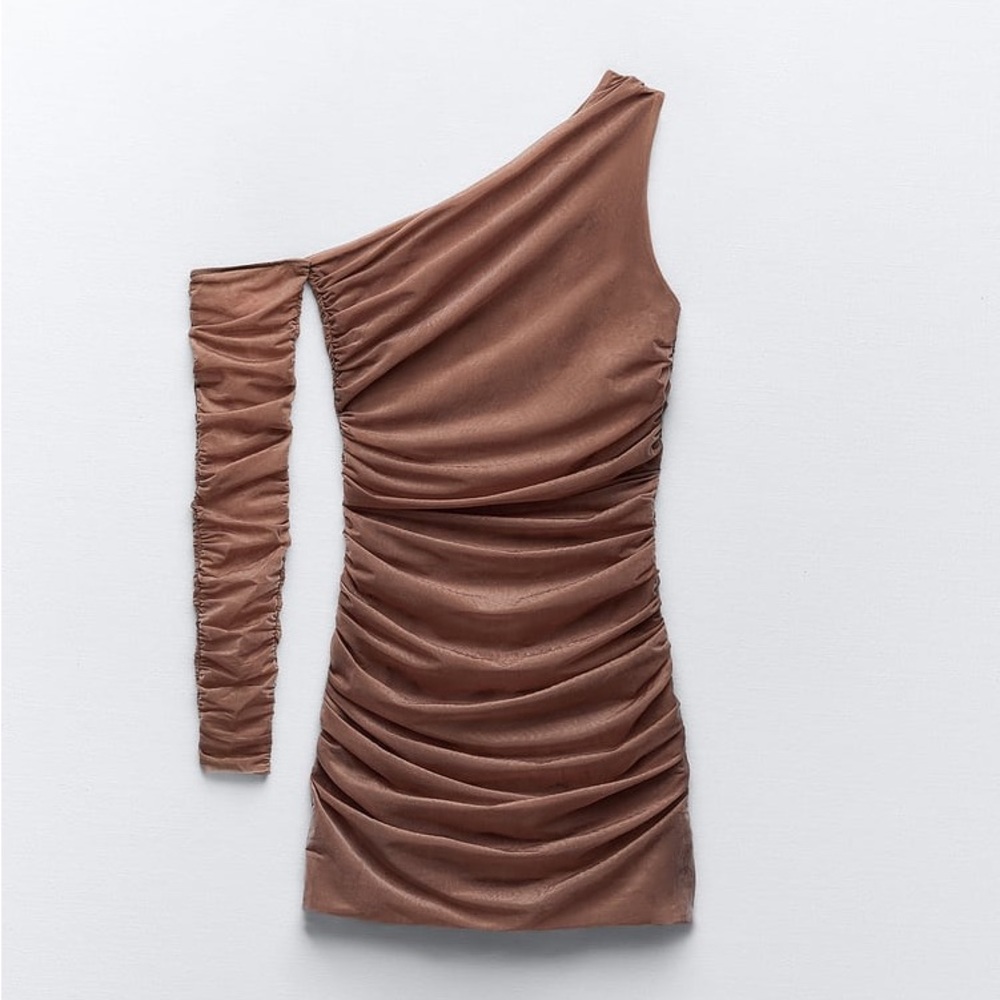 Zara asymmetric one shoulder dress